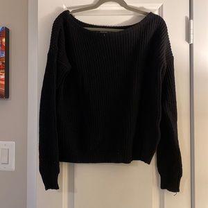 Off the shoulder black sweater